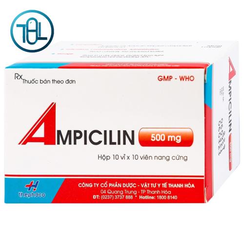 Thuốc Ampicilin 500mg Thephaco