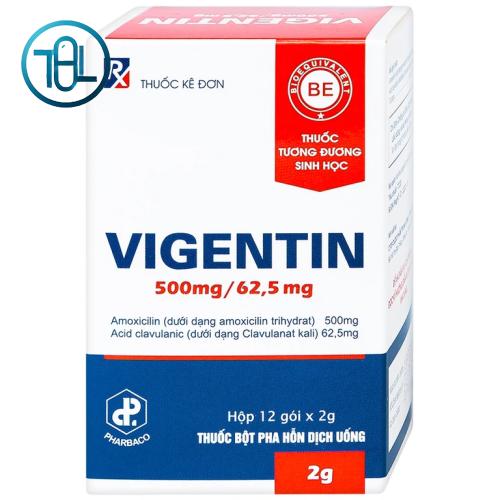 Thuốc bột pha hỗn dịch uống Vigentin 500mg/625mg